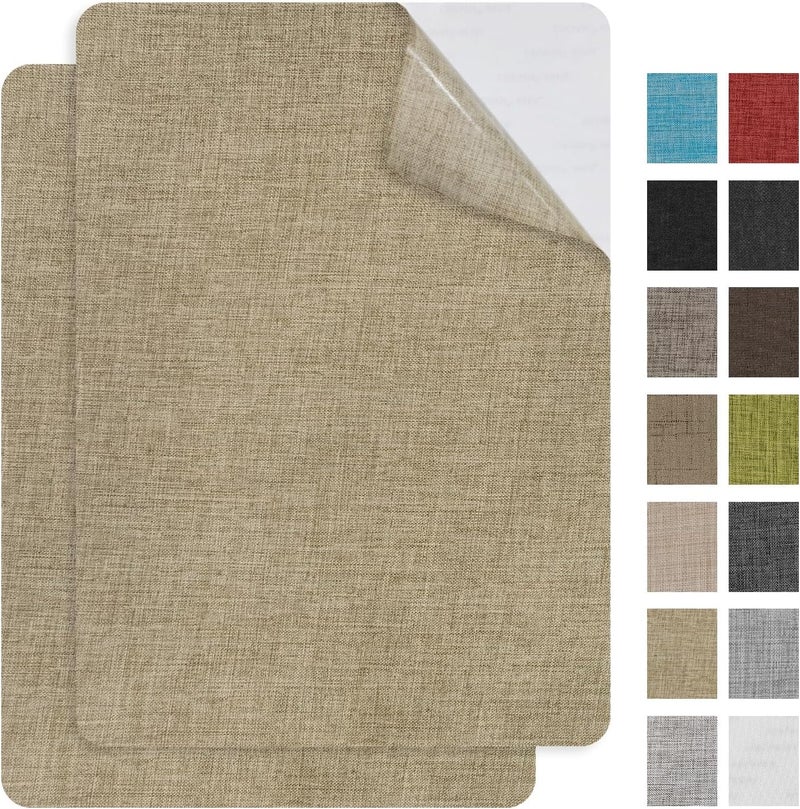 EMORBALS 2Pcs 8 * 11Inch Couch Patches Repair Fabric, Self-Adhesive Couch Repair Patch with Strong Glue, Repair Patch for Sofa, Tote Bags, Car Seats, Furniture,Etc(Khaki-2) - Image 1
